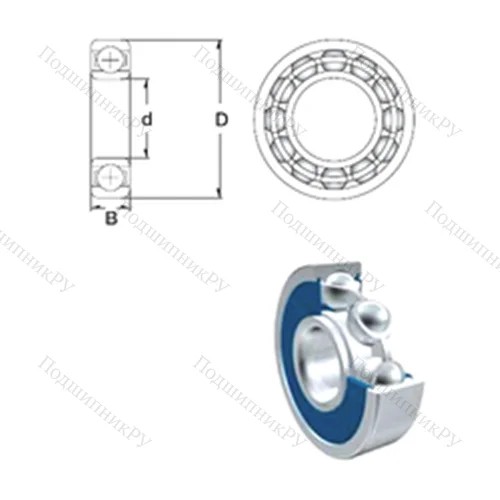 Подшипник шариковый радиальный 61801-2RS от производителя  ZEN
