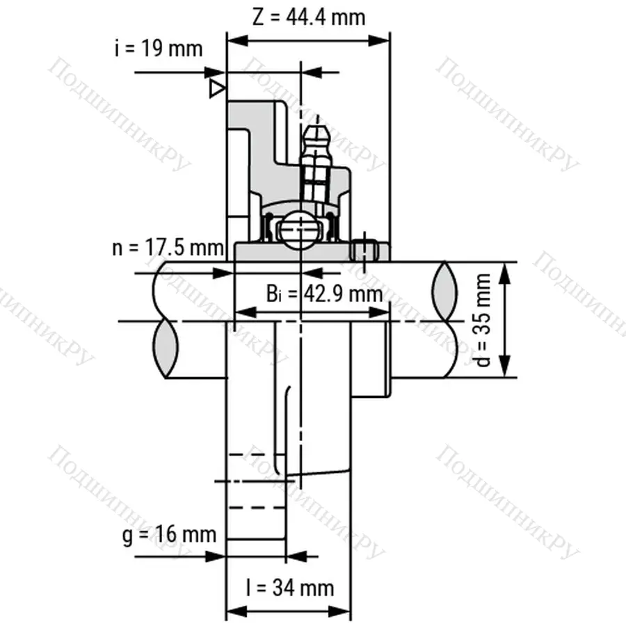 Подшипниковый узел SS-UCF 207 - Вал: 35 мм