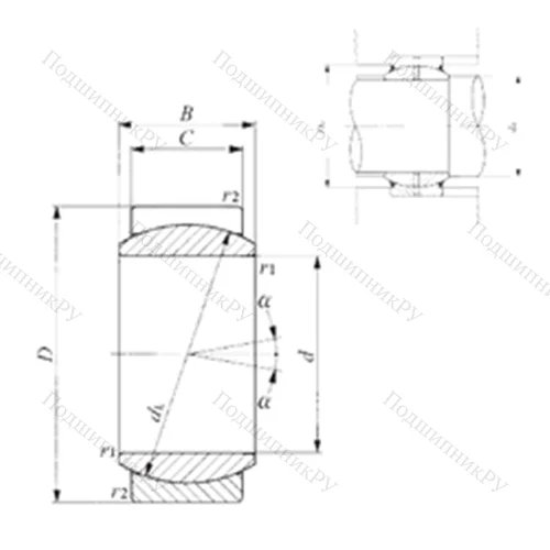 Подшипник скольжения сферический GE 4E