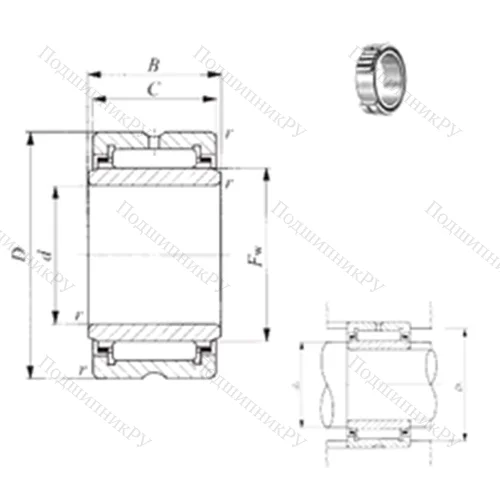 Подшипник игольчатый радиальный TRI 203820 от производителя  IKO Подшипник игольчатый радиальный TRI 203820 от производителя  IKO