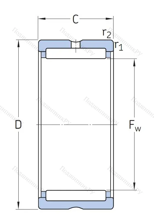 Игольчатый подшипник NK 47/20 от производителя  SKF