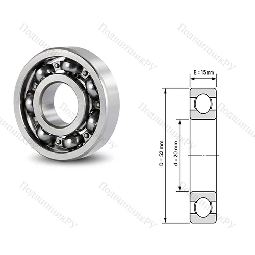 Подшипник шариковый радиальный 6204 w12 C 3