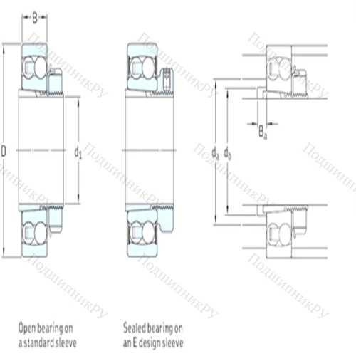 Подшипник шариковый радиальный самоцентрирующийся 2212E-2RS 1KTN 9+H 312E от производителя  SKF
