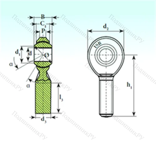 Подшипник скольжения сферический TSM.R 20 от производителя  ISB