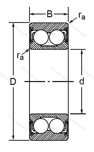 Радиально-упорный шариковый подшипник 3056303 2RS (3303 A 2RSTN) в Барнауле