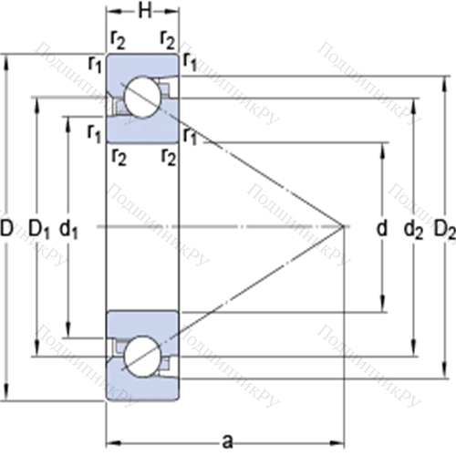 Прецизионные одинарные упорно-радиальные шарикоподшипники для винтовых передач BSA 208 C