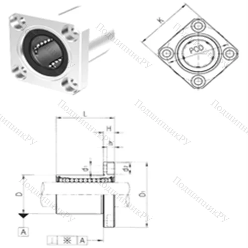 Подшипник шариковый линейный LMEK 12UU от производителя  Samick
