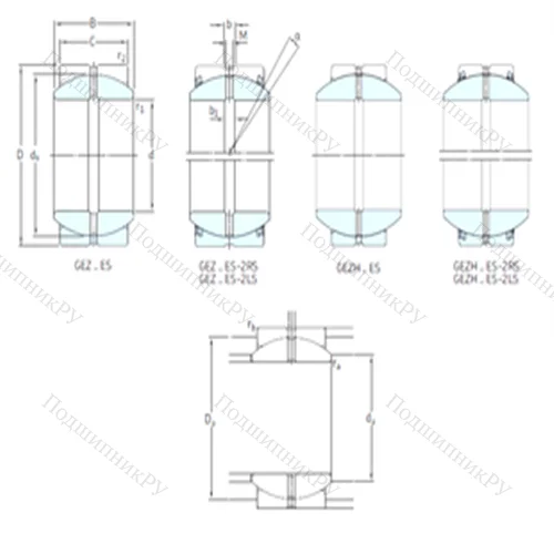 Подшипник скольжения сферический GEZ 208ES-2LS от производителя  SKF