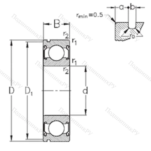 Подшипник шариковый радиальный 6209-2Z-N