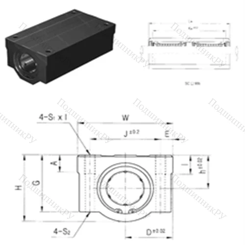Подшипник шариковый линейный SCE 12WUU от производителя  Samick