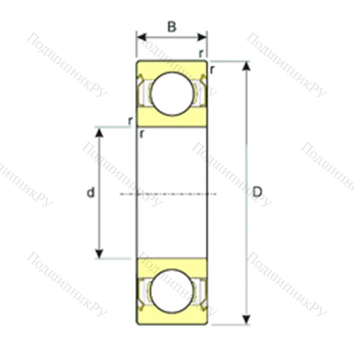 Подшипник шариковый радиальный SS 627/6-ZZ от производителя  ISB