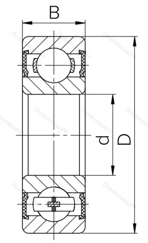 Шариковый однорядный подшипник 1000806 2RS (6806 2RS) в Барнауле