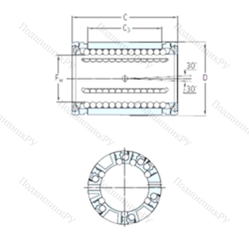 Подшипник шариковый линейный LBCD 40 A от производителя  SKF