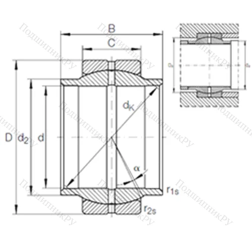 Подшипник скольжения сферический GE 16 LO от производителя  INA Подшипник скольжения сферический GE 16 LO от производителя  INA