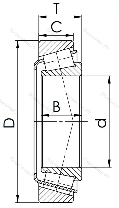 Конический роликовый подшипник 7512 (32212)