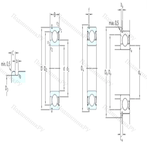 Подшипник шариковый радиальный 6210-2ZNR