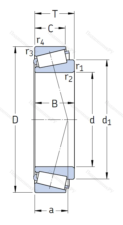 Конический роликовый подшипник 30220 J 2