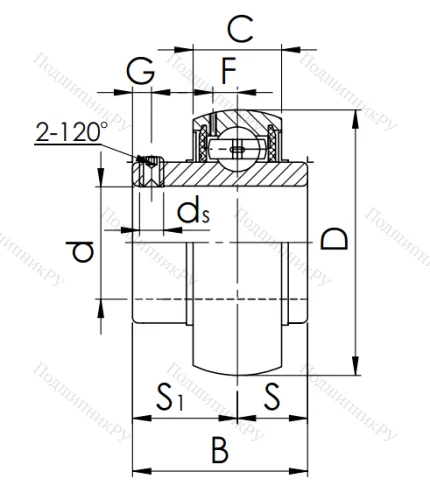 Корпусный подшипник UC 211 (480211) в Барнауле