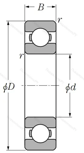 Однорядный шариковый подшипник 6222 C 3 от производителя  KOYO