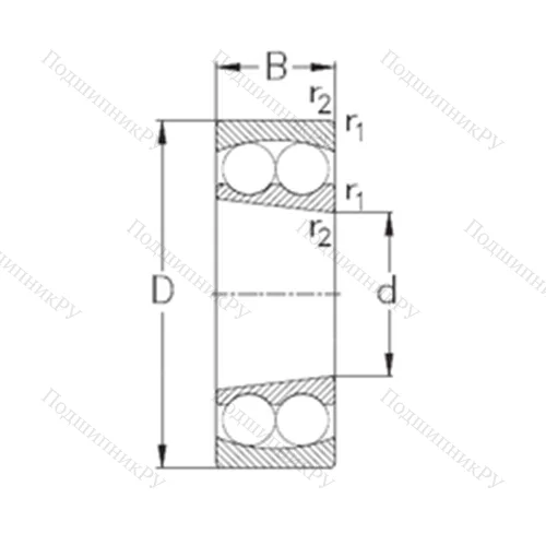 Подшипник шариковый радиальный самоцентрирующийся 1215-K