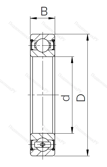 Шариковый однорядный подшипник 1000909 ZZ T (61909 ZZ T) в Барнауле