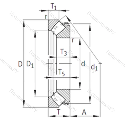 Подшипник роликовый упорно-радиальный 29418-E 1