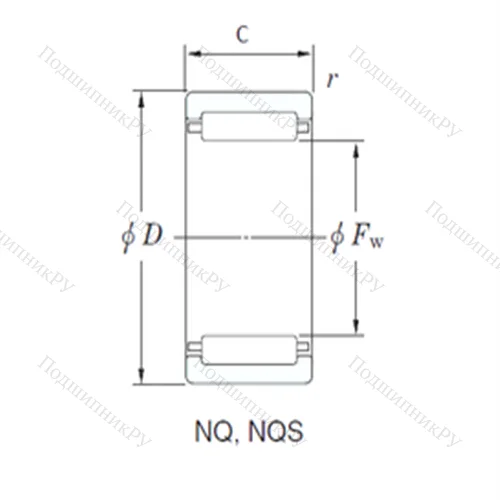 Подшипник игольчатый радиальный NQ 203220