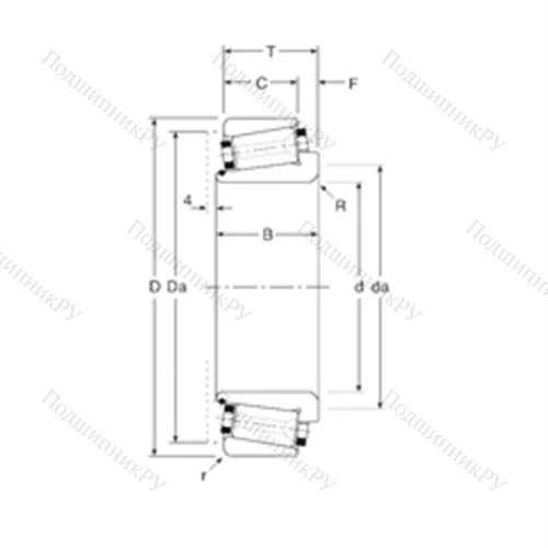 Подшипник роликовый радиально-упорный 3202232022 от производителя  Gamet