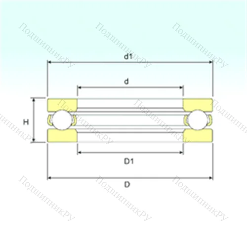 Подшипник шариковый упорный 51238 M от производителя  ISB