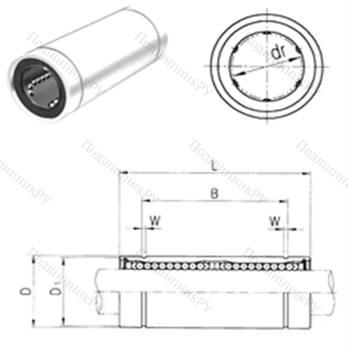 Подшипник шариковый линейный LME 8L от производителя  Samick