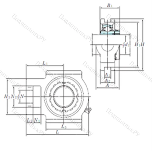 Подшипниковый узел шариковый радиальный UKTX 13