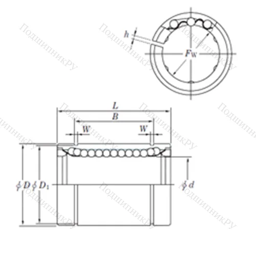 Подшипник шариковый линейный SESDM 35 AJ от производителя  KOYO
