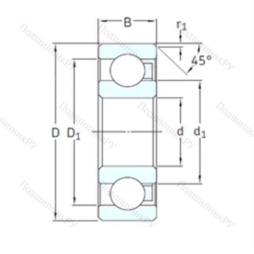 Подшипник шариковый радиальный 6209/HR 22T 2