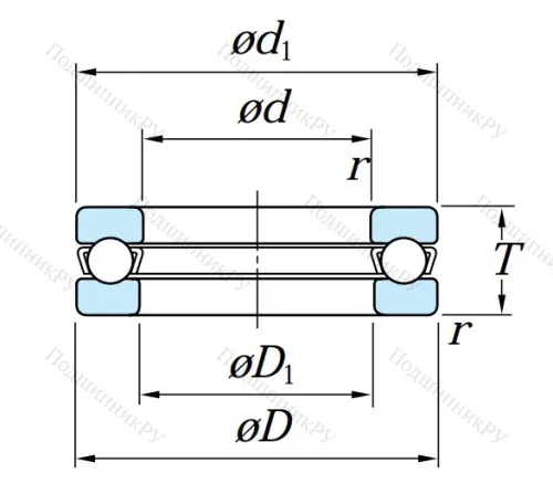 Упорный шариковый подшипник 51407