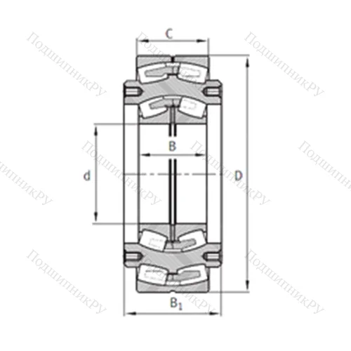 Подшипник роликовый радиальный самоцентрирующийся Z-522400.04.DRGL