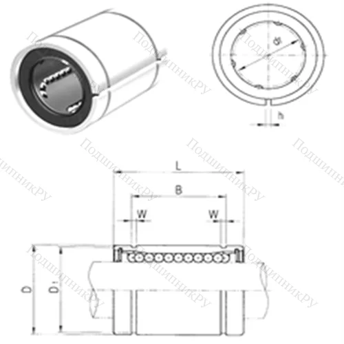 Подшипник шариковый линейный LME 12UUAJ от производителя  Samick