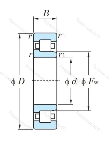 Роликовый цилиндрический подшипник NJ 2213 от производителя  KOYO