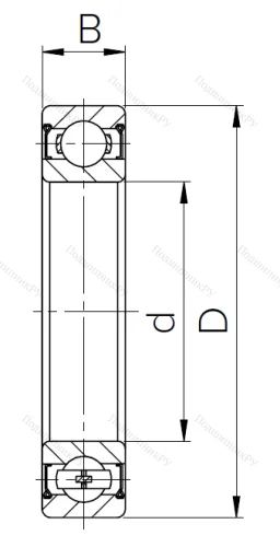 Шариковый однорядный подшипник 1000907 ZZ (61907 ZZ) в Барнауле