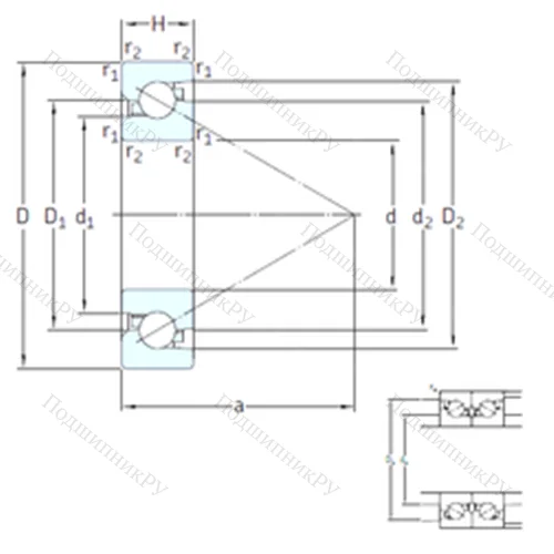 Подшипник шариковый упорно-радиальный BSA 307 CG