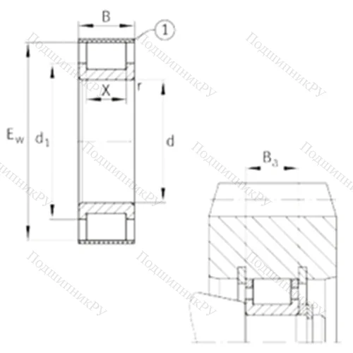 Подшипник роликовый радиальный RSL 182205-A от производителя  INA