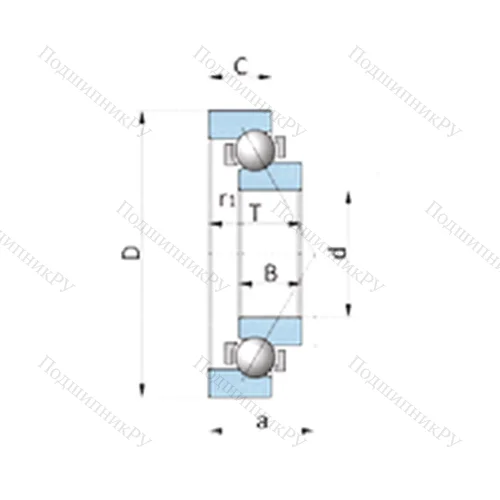 Подшипник шариковый радиально-упорный BA 230-7T 12SA от производителя  NSK Подшипник шариковый радиально-упорный BA 230-7T 12SA от производителя  NSK