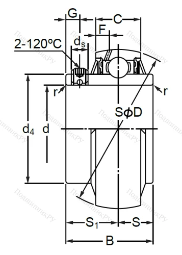Корпусный подшипник MUC 205 в Барнауле