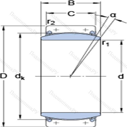 Радиальные сферические подшипники скольжения с контактными поверхностями сталь/сталь, требующие техобслуживания