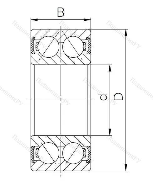 Радиально-упорный шариковый подшипник 3056210 2RS (3210 2RS) в Барнауле