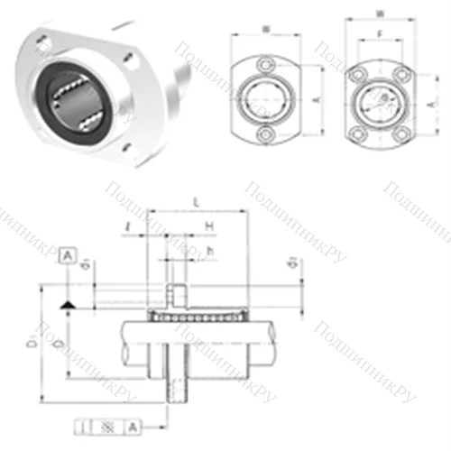 Подшипник шариковый линейный LMHP 13 от производителя  Samick