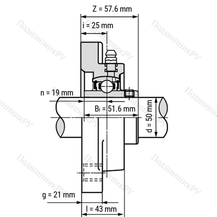 Подшипниковый узел SS-UCFPL 210-W - Вал: 50 мм