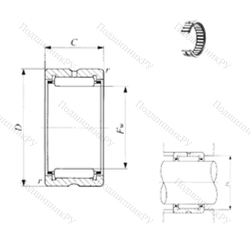 Подшипник игольчатый радиальный TAF 101716 от производителя  IKO Подшипник игольчатый радиальный TAF 101716 от производителя  IKO