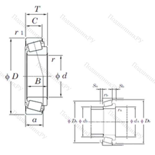 Подшипник роликовый радиально-упорный 32908JR от производителя  KOYO Подшипник роликовый радиально-упорный 32908JR от производителя  KOYO