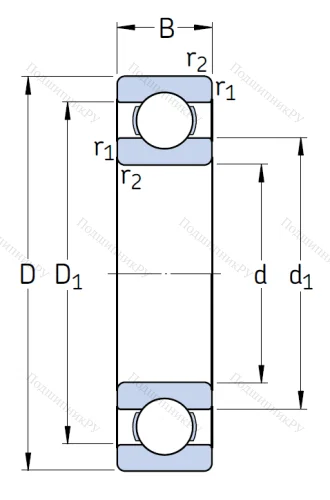 Однорядный шариковый подшипник 6224/C 3 от производителя  SKF