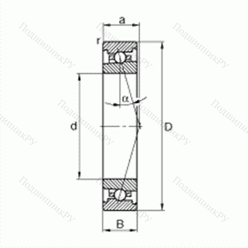 Подшипник шпиндельный HS 7004-C-T-P 4S от производителя  FAG Подшипник шпиндельный HS 7004-C-T-P 4S от производителя  FAG